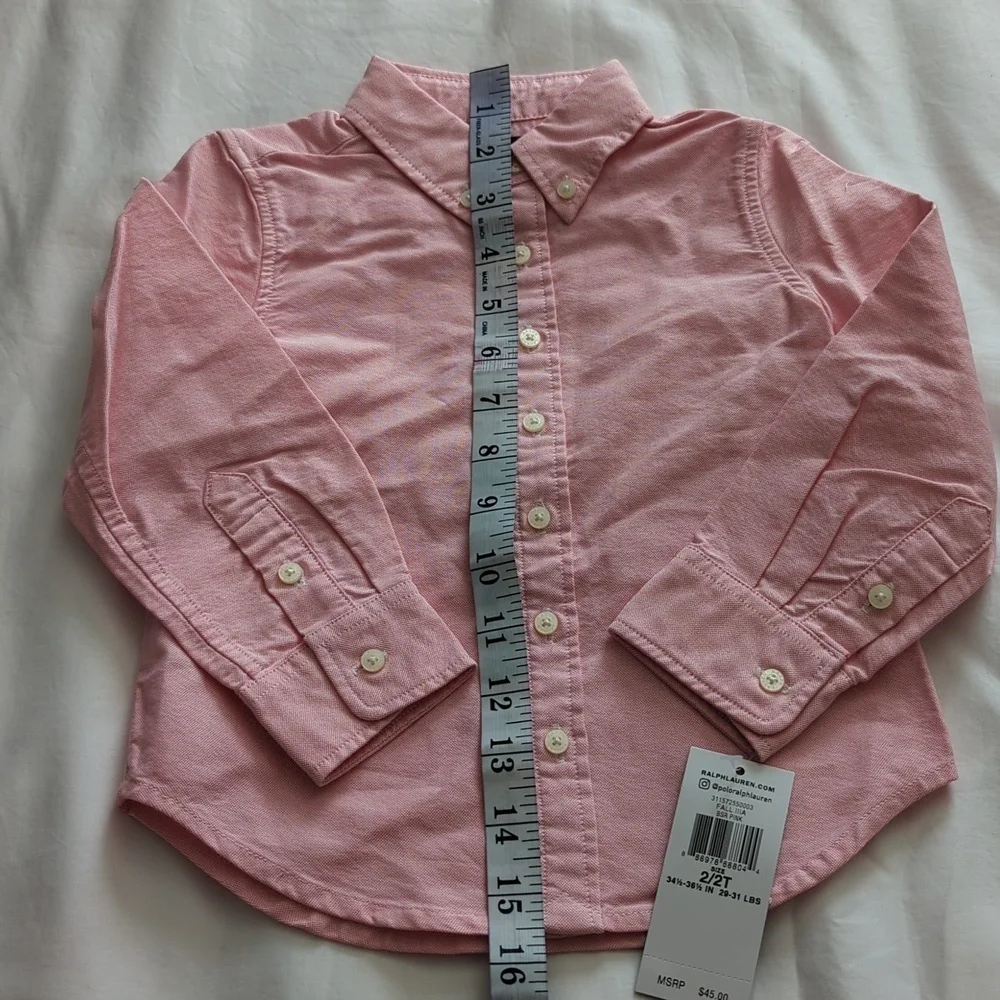 Ralph Lauren kid's Pink shirt. Size 2/2T. - Picture 5 of 7
